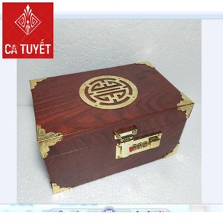 HỘP ĐỰNG TRANG SỨC, HỘP ĐỰNG CON DẤU GỖ HƯƠNG SIZE 19 KHÓA MÃ SỐ - ẢNH THẬT