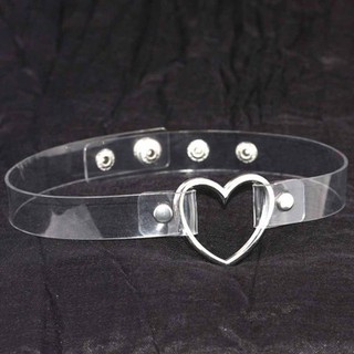 Vòng cổ choker da Pu khoen tim