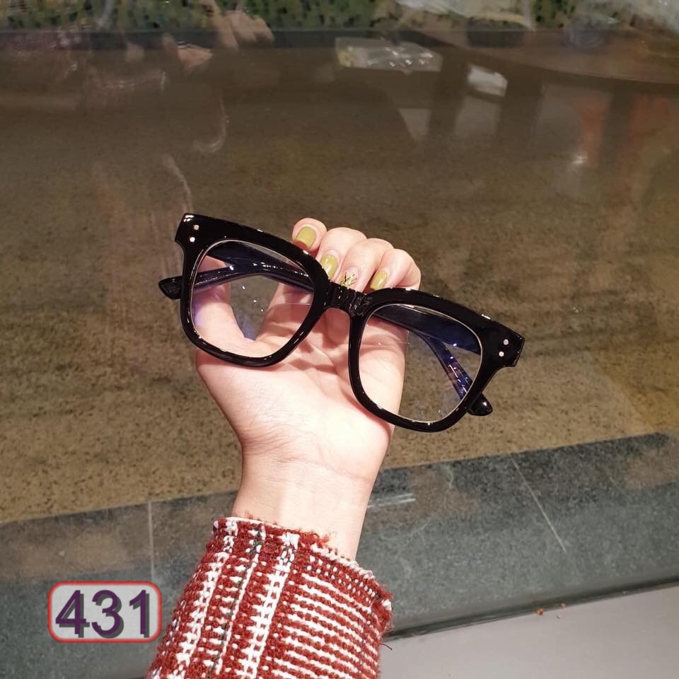 Mắt kính cận chữ V 2 chấm TQ12 phong cách Hàn Quốc kèm sẳn tròng 0 độ chống ánh sáng xanh phù hợp với mọi form mặt | BigBuy360 - bigbuy360.vn