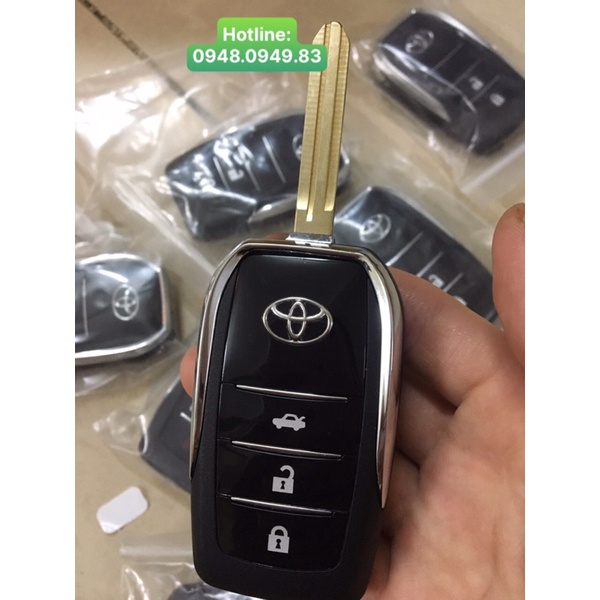 Vỏ khoá gập vios 2019-2020, hỗ trợ cắt đầu chìa bằng công nghệ CNC miễn phí