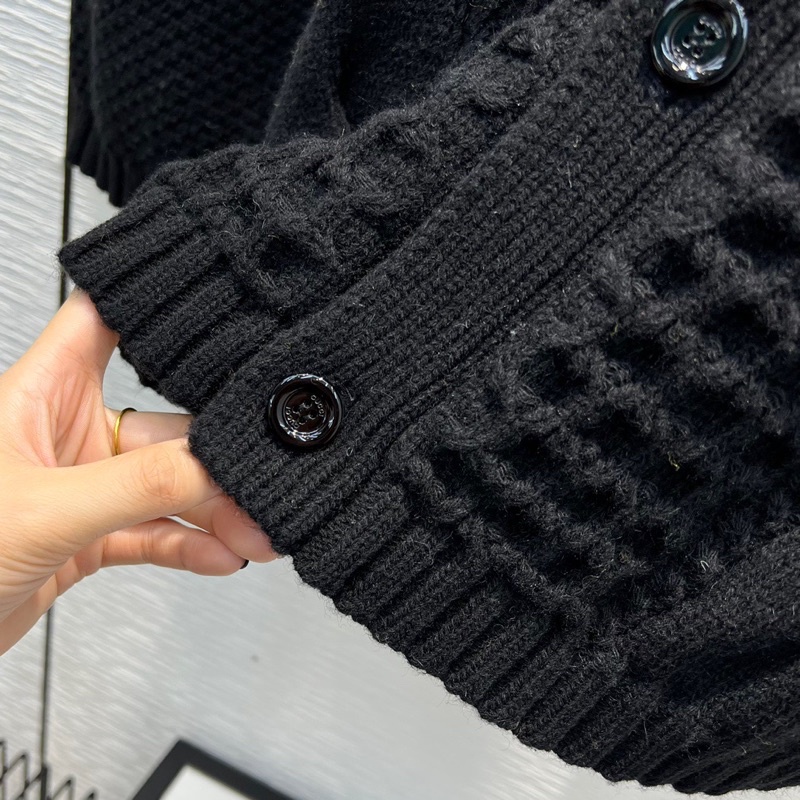 Áo cardigan len nữ dáng rộng tay khoá kéo thương hiệu Gucci GC cao cấp