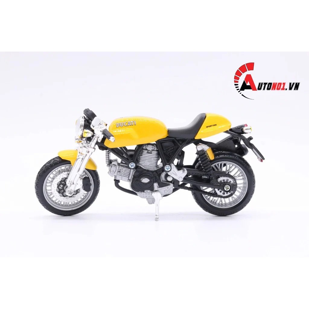 MÔ HÌNH XE MÔ TÔ DUCATI SPORT 1000 YELLOW 1:18 MAISTO 1812