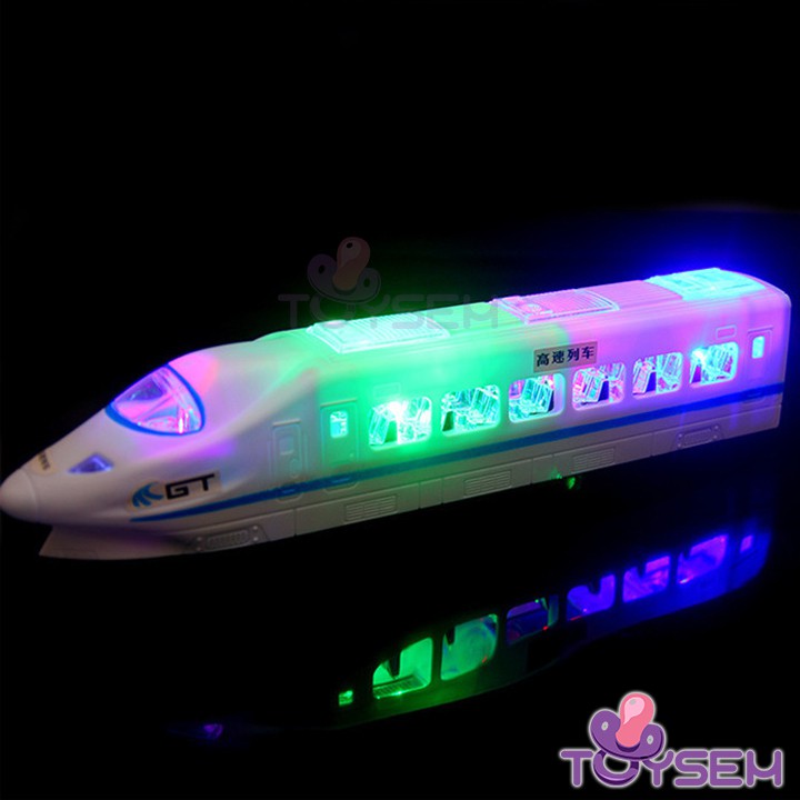 Đồ chơi trẻ em mô hình tàu hỏa cao tốc Toysem có đèn và nhạc - Quà tặng sinh nhật cho bé