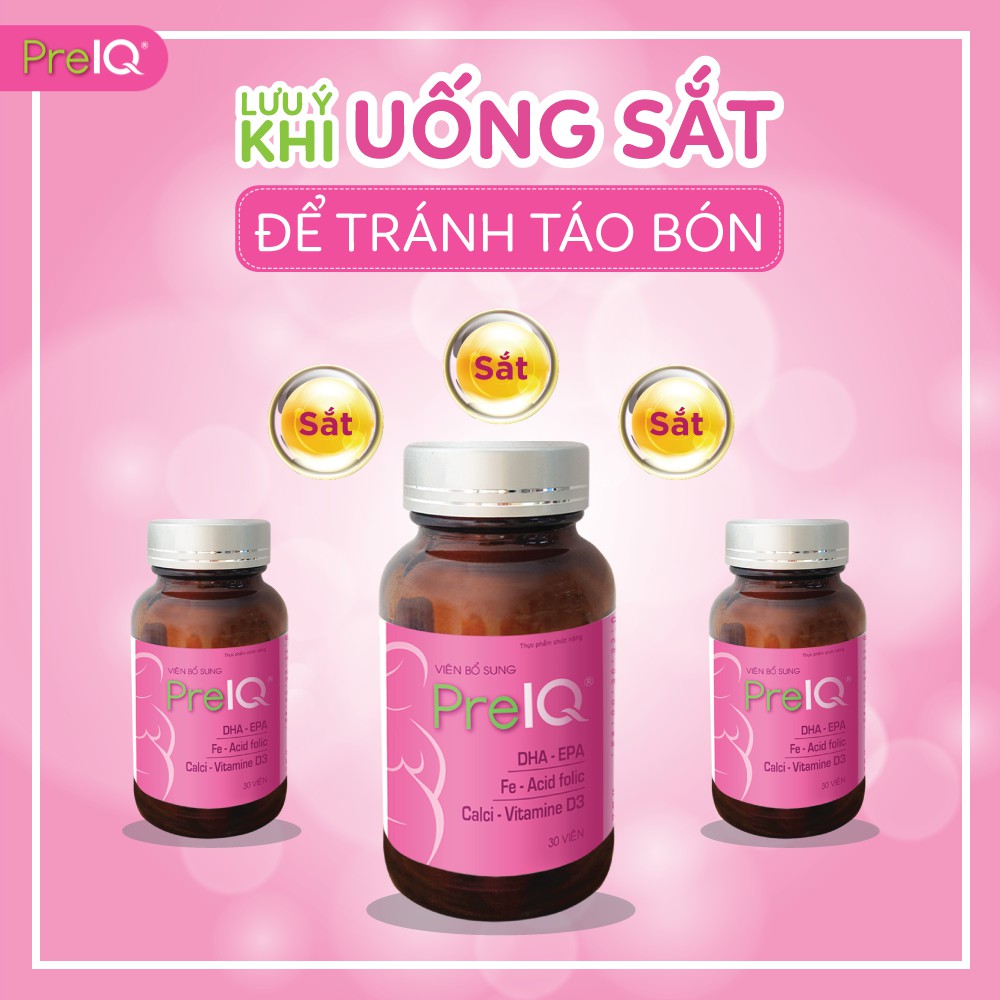 PREIQ [Hộp 30 viên] - Viên uống bổ sung Vitamin và khoáng chất thiết yếu cho phụ nữ mang thai [pre iq, prenatal]