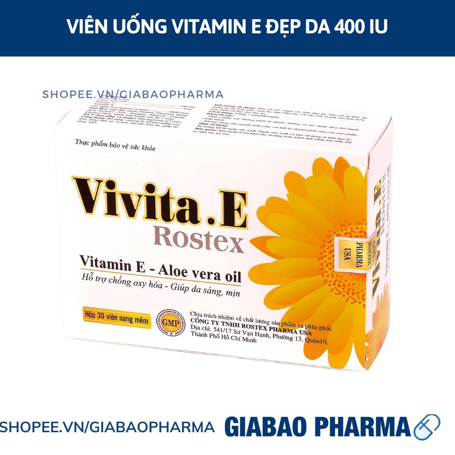Viên uống bổ sung Vitamin E 400 IU làm đẹp da Vivita.E Rostex | Thế Giới Skin Care