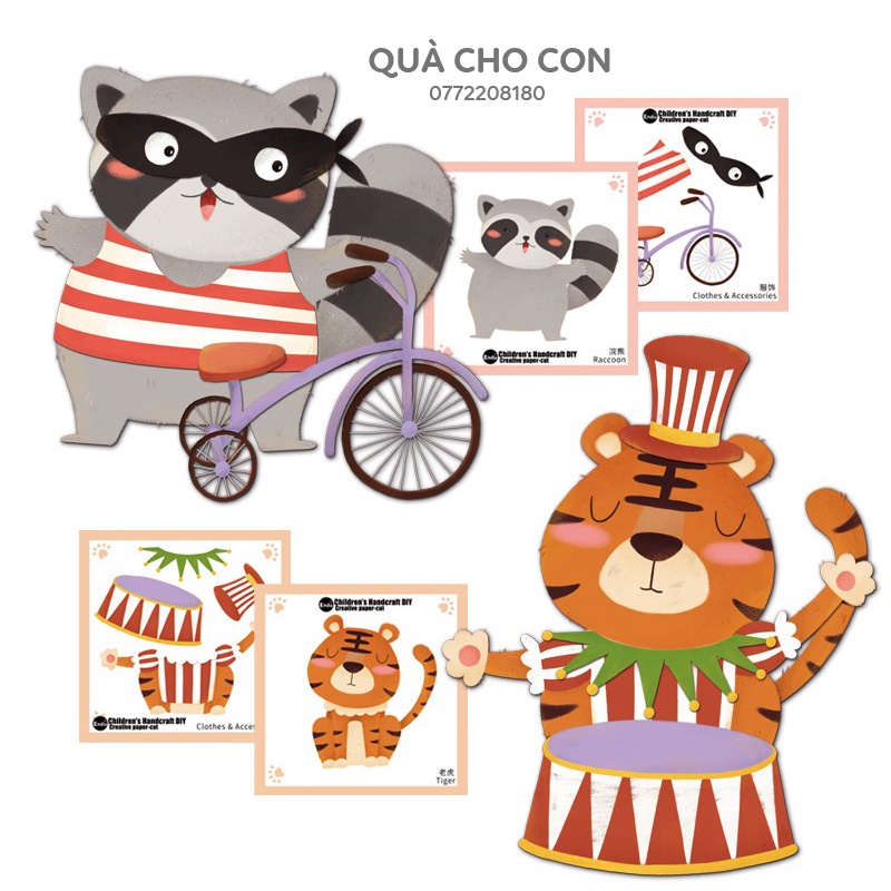 BỘ CẮT GIẤY TẠO HÌNH CHO BÉ TẬP CẦM KÉO
