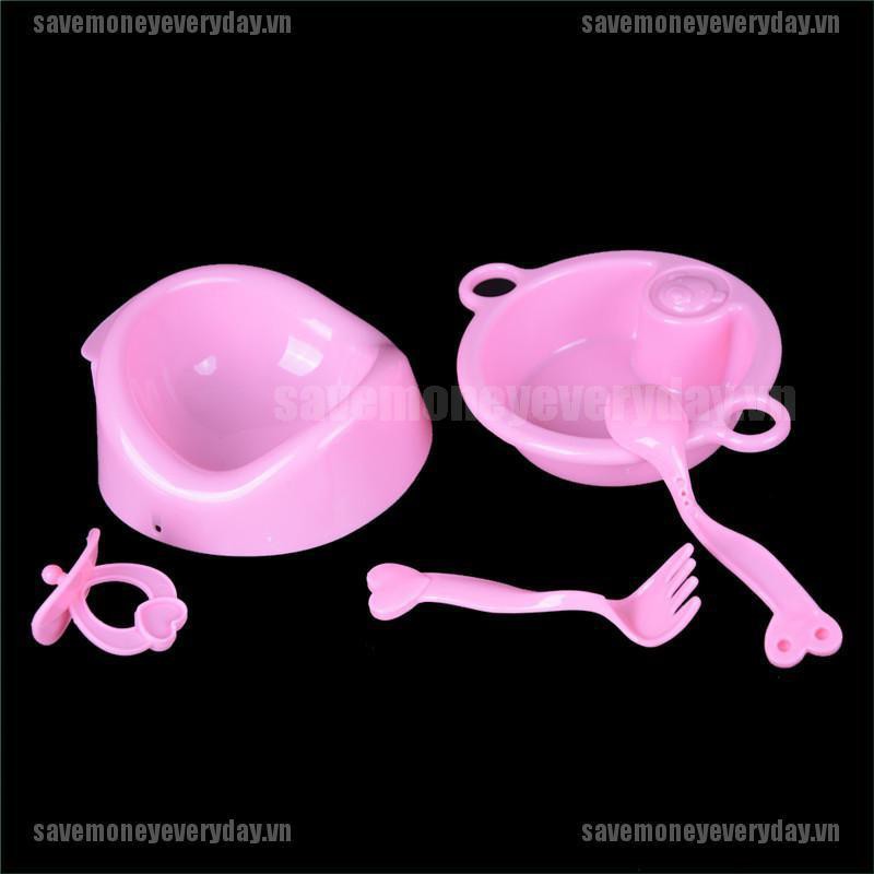 [🍄🍄Save] 5pcs Doll Tableware Potty For 43cm Baby Born Zapf Doll Accessories Pretend Play Toys Gift [VN]