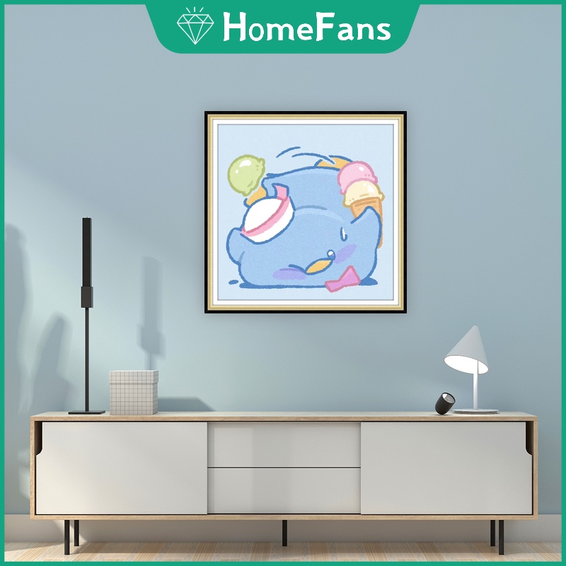 Bộ Tranh Đính Đá 5D DIY Hình Nhân Vật Hoạt Hình Đáng Yêu 30x30cm / 40x40cm / 50x50cm