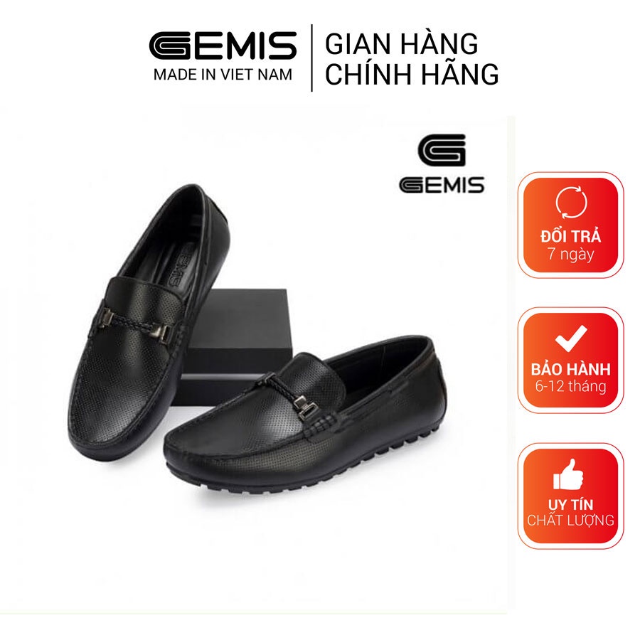 Giày lười nam da bò cao cấp chính hãng đai khóa GEMIS - GN00214