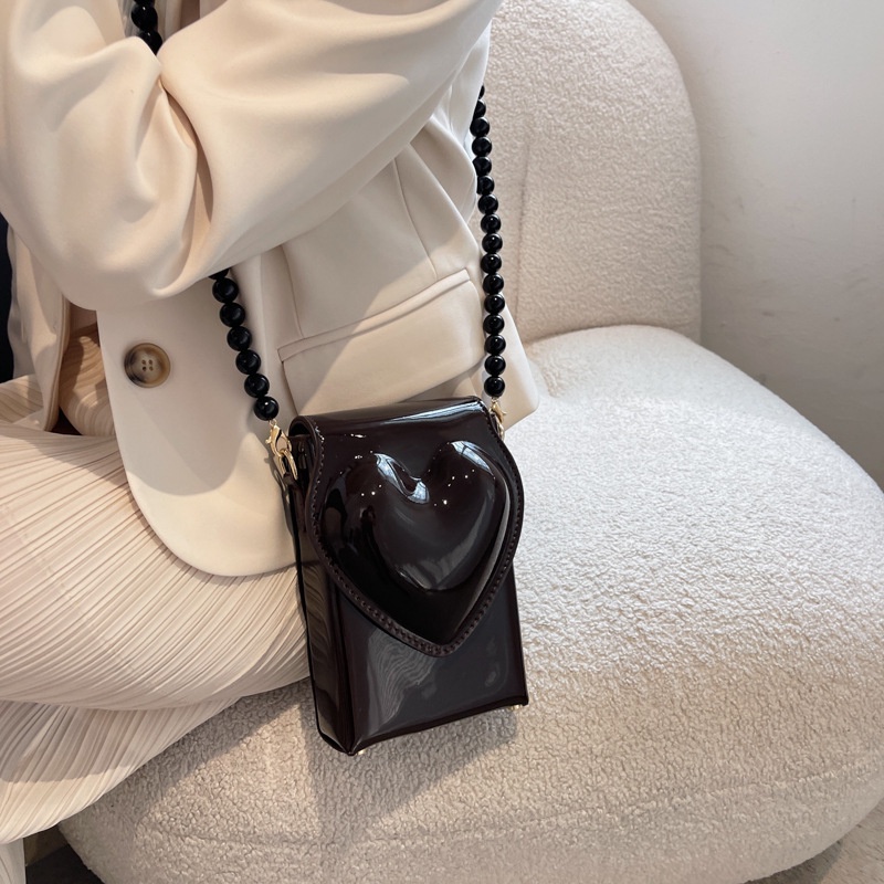 IELGY Túi Đeo Chéo Da Bóng Hình Vuông Nhỏ Đơn Giản Dành Cho Nữ