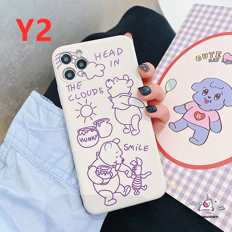 Ốp lưng silicon mềm họa tiết gấu Pooh màu trơn cho iPhone 11 7plus 8plus 6 6s Plus 7 8 11Pro Max X XR XS MAX SE | BigBuy360 - bigbuy360.vn