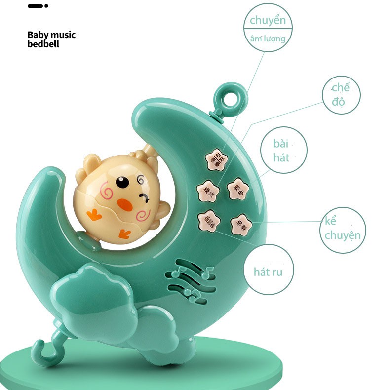 Đồ chơi treo nôi, cũi , nhạc Tiếng anh,xoay 360 , điều khiển blutooth 2022 Model 168