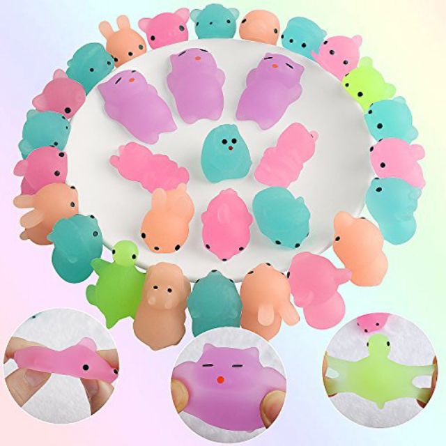 Đồ Chơi Squishy Mochi Hình Thú Cực Dễ Thương Siêu Mềm Siêu Mịn phát sáng ''Softsquishy Animals''