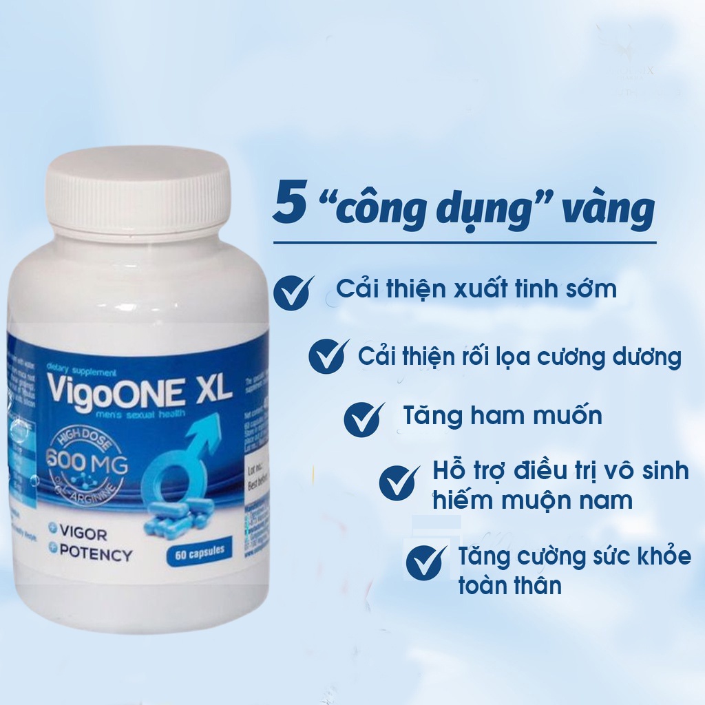 Sinh Lý Nam VigoOne XL 600mg Hộp 60 Viên Dành Cho Người Xuất Tinh Sớm Yếu Sinh Lý Nhập Khẩu Ba Lan