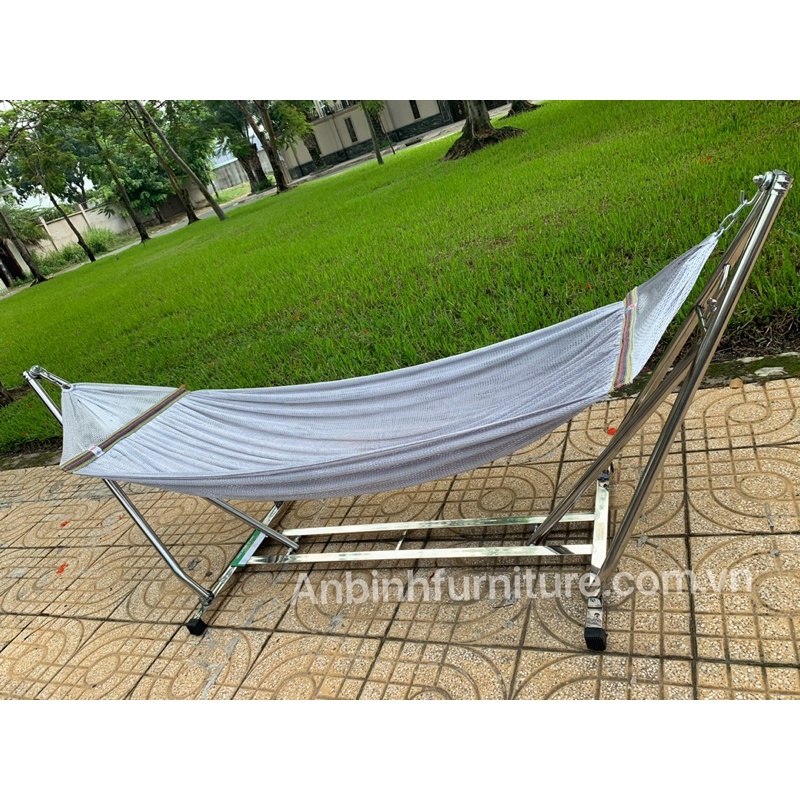 Bộ võng xếp inox chân vuông tải trọng 180kg - Chất liệu Inox 100%