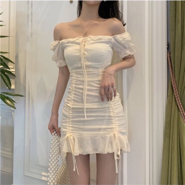 (R138) váy ulzzang đuôi cá dây rút cách điệu(3 ảnh khách mặc ở cuối)