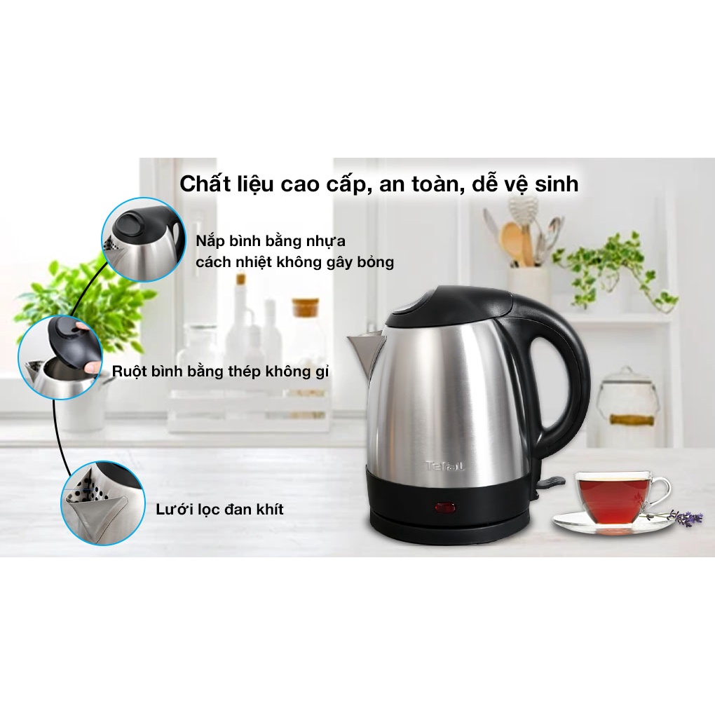 Tefal- Ấm siêu tốc KI431D10 dung tích 1.2L nhỏ xinh,tiện lợi, hàng chính hãng bảo hành 24 tháng