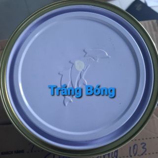 Sơn sắt mạ kẽm màu trắng bóng Lon 2,7kg tặng kèm cọ