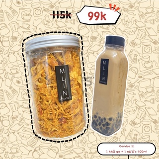 [Combo 1] Khô Gà Bơ Tỏi Loại 1 350g + Trà Sữa Phô Mai Dầm Trân Châu Đường Đen 500ml