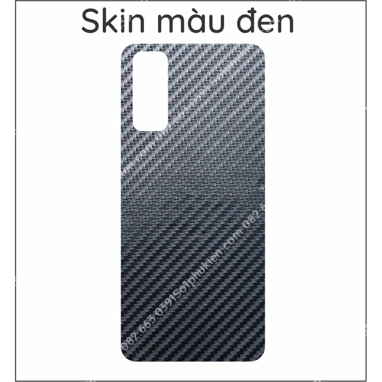 Miếng dán mặt lưng skin carbon Vivo Y12s / Y20s / Y20 2021