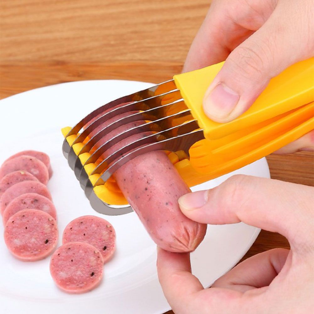 UFANSM cụ cắt lát chuối/ củ quả bằng thép không gỉ màu sắc đẹp mắt tiện lợi dễ sử dụng