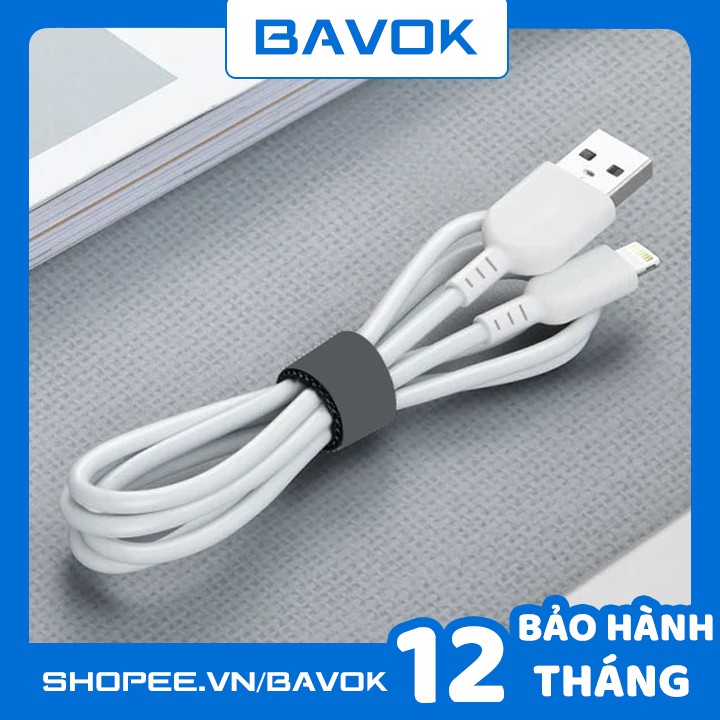 Dây sạc iphone HC - trắng trơn - bavok