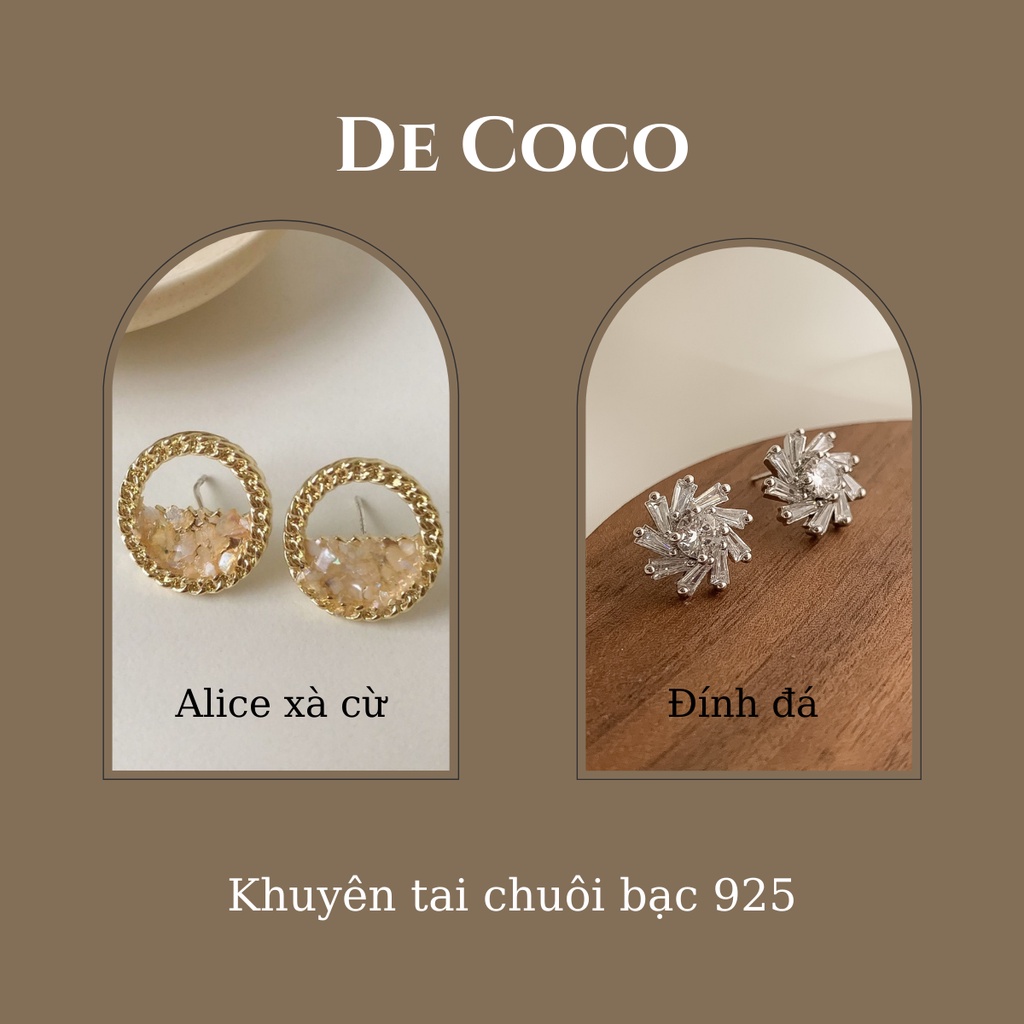 Khuyên tai bông tai tròn nửa xà cừ Alice De Coco decoco.accessories