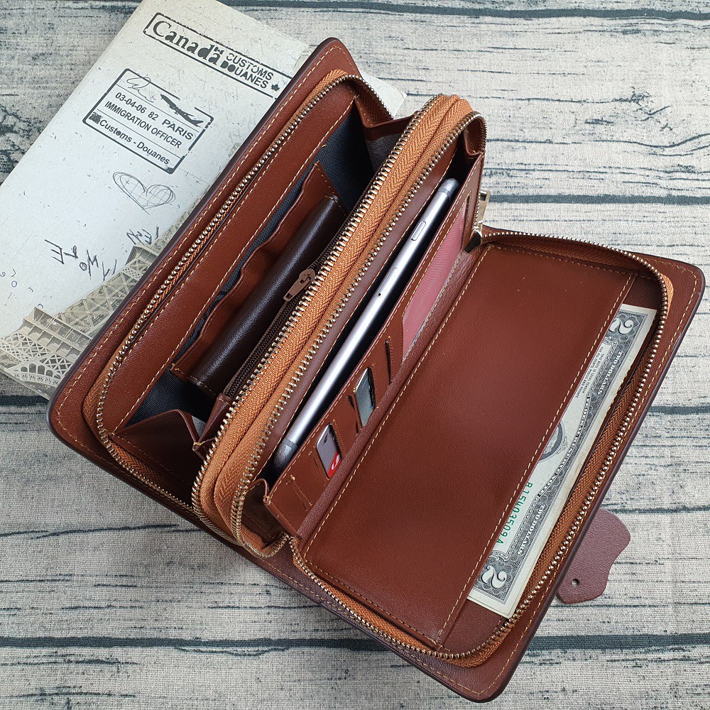 [Da thật] Ví Da Nam Cầm Tay  Clutch, Ví Công Sở, Da Trơn 2 Ngăn Khóa – CL124 - Bảo Hành 3 Năm | BigBuy360 - bigbuy360.vn