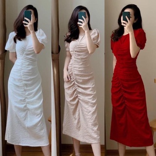Đầm công sở dự tiệc nhún thân tay con hot hit