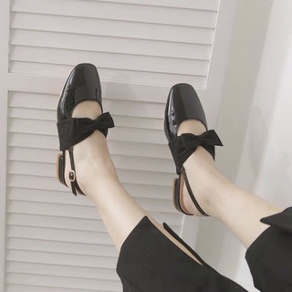 Giày búp bê nơ da bóng dễ thương b9
