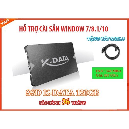 Ổ CỨNG SSD 120GB Bảo Hành 36Th, Hỗ Trợ Cài Sẵn Win