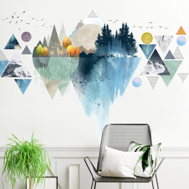 Decal trang trí tường - Bức tranh phong cảnh Bắc Âu