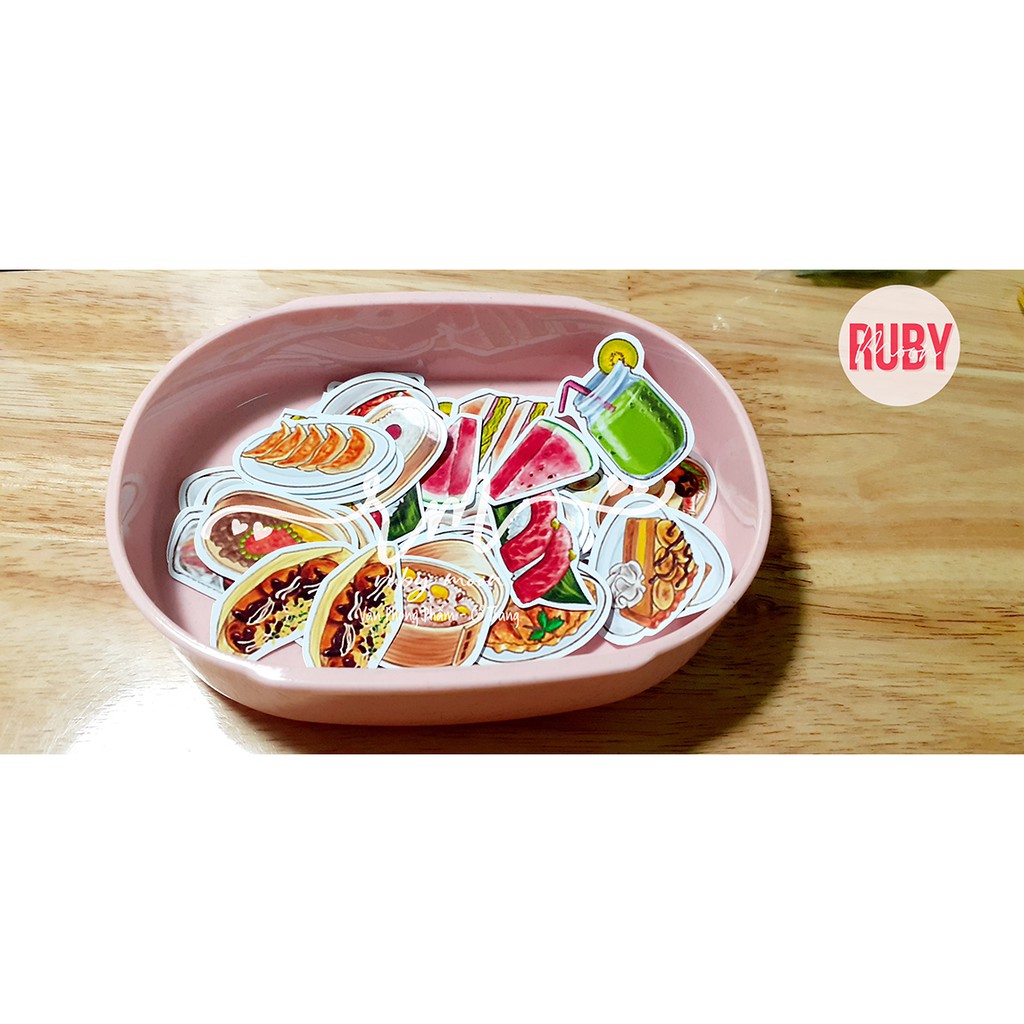 Bộ 35 nhãn dán stickers Đồ Ăn Nhật