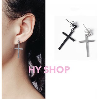 bông tai titan thánh giá nam nữ thép y tế siêu bền không dị ứng không gỉ - khuyên unisex BTS