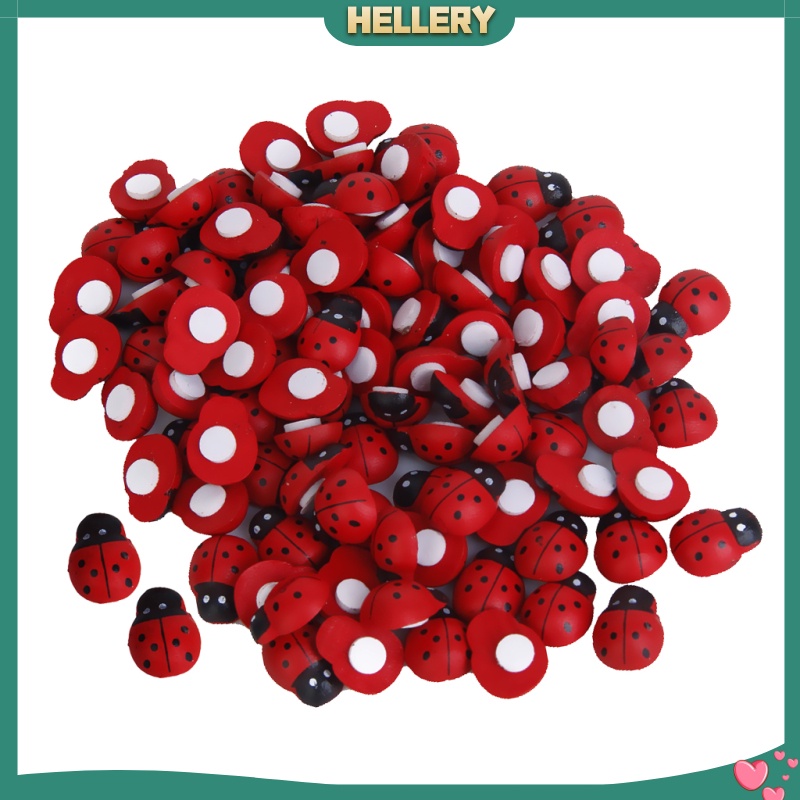 Set 100 Miếng Dán Hình Bọ Rùa Bằng Gỗ Mini Trang Trí Sổ Tay DIY