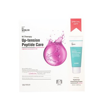 Dr.WONJIN W. THERAPY UP-TENSION PEPTIDE CARE - hộp 10m mặt nạ nâng cơ, chống nhăn chuyên sâu tặng kèm sữa rửa mặt