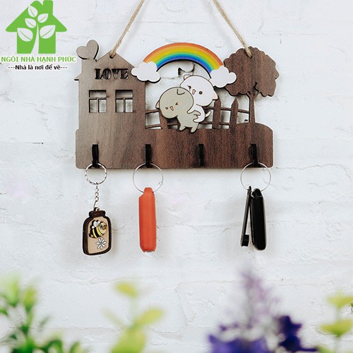 BẢNG GỖ TREO CỬA 📌FREESHIP 50k📌 Bảng gỗ decor  BM_134 có móc treo chìa khóa🌈Tặng kèo móc treo tường🌈