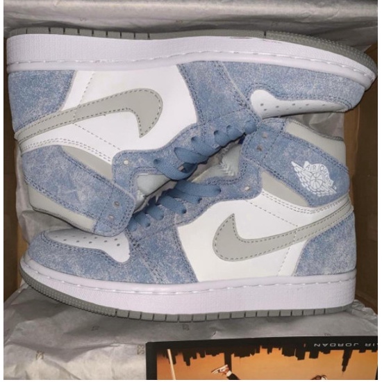 Giày Jordan 1 cao cổ hyper royal xanh nỉ, Giày JD1 xanh nỉ cổ cao siêu hot 2021 Full Box Bill