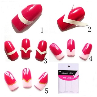 Set 1 / 100 Miếng Dán Dẫn Đầu Móng Tay Kiểu Pháp