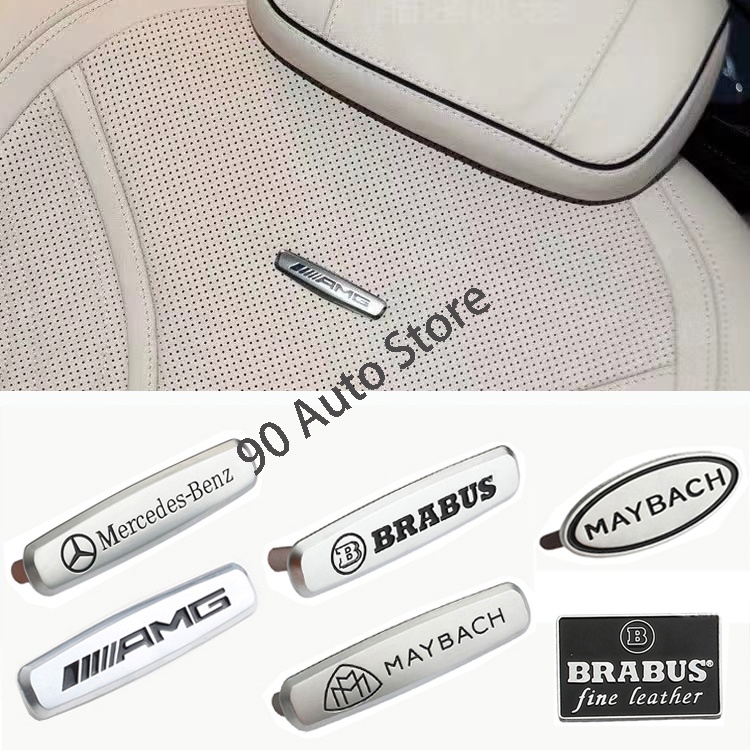 Logo Amg Brabus Maybach 3d bằng kim loại dán ghế ngồi xe hơi Mercedes Benz W156 W204 W205 W210 W211 W212