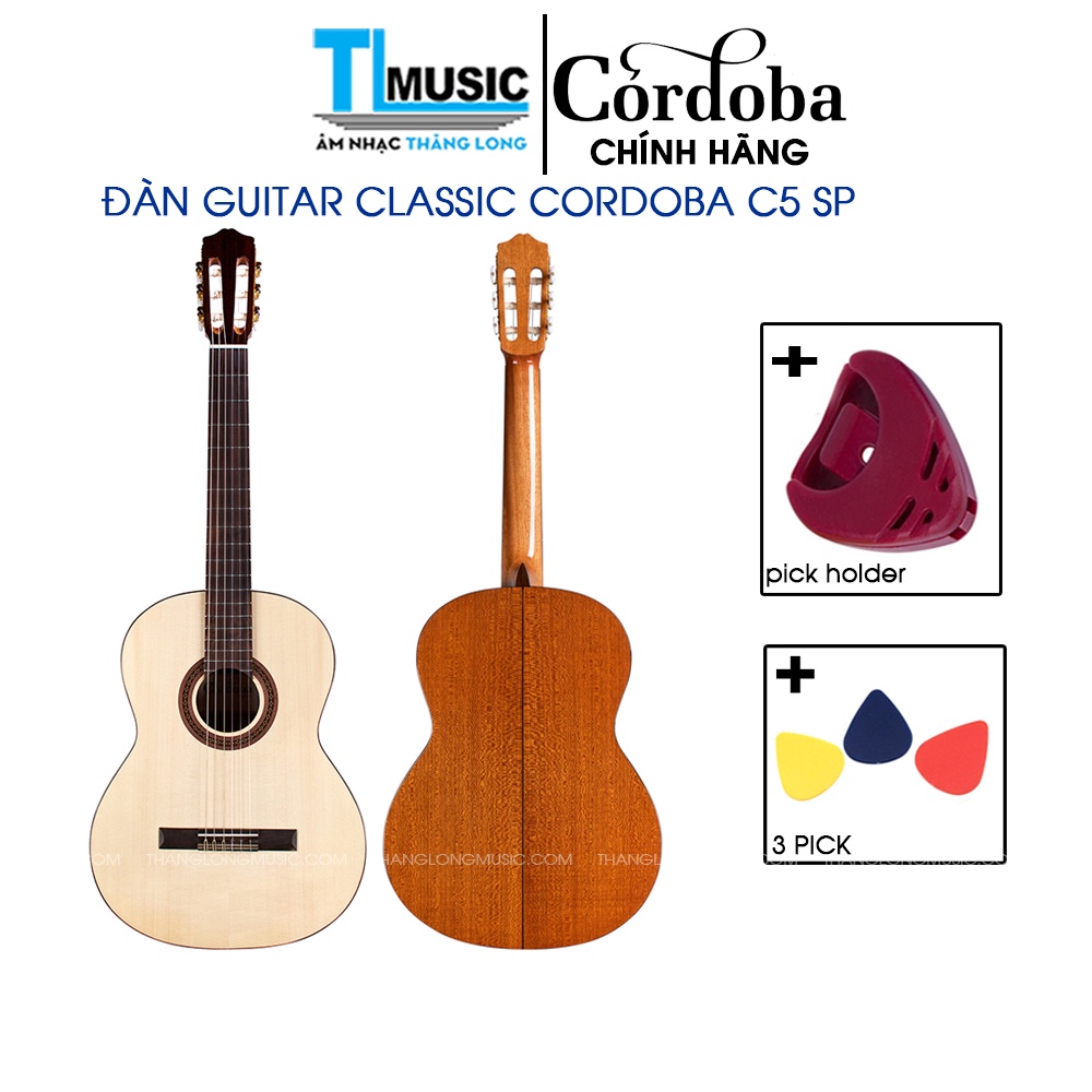 [Chính hãng] Đàn Guitar Classic Cordoba C5SP - Thương hiệu Tây Ban Nha (Kèm nhiều phụ kiện)