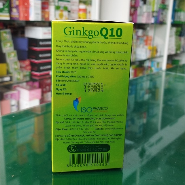 Ginkgo Q10 - Hỗ trợ tăng cường tuần hoàn máu não, phục hồi sau tai biến giảm thiểu năng tuần hoàn não, suy giảm trí nhớ