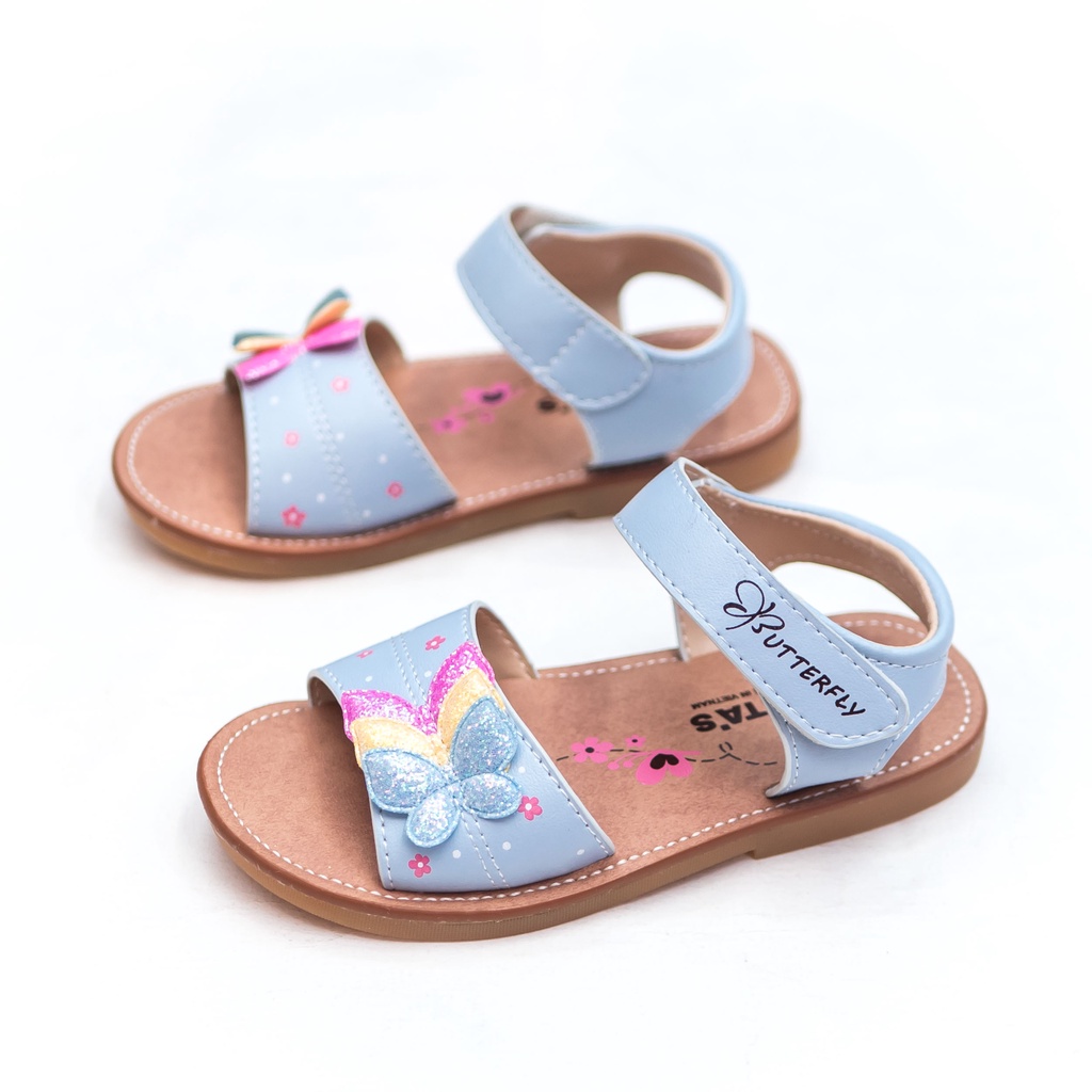 GIÀY DÉP SANDAL QUAI HẬU ĐẾ BẰNG HỌC SINH BÉ GÁI BITA'S SOB.273 (HỒNG + TRẮNG + XANH BIỂN) - BITAS