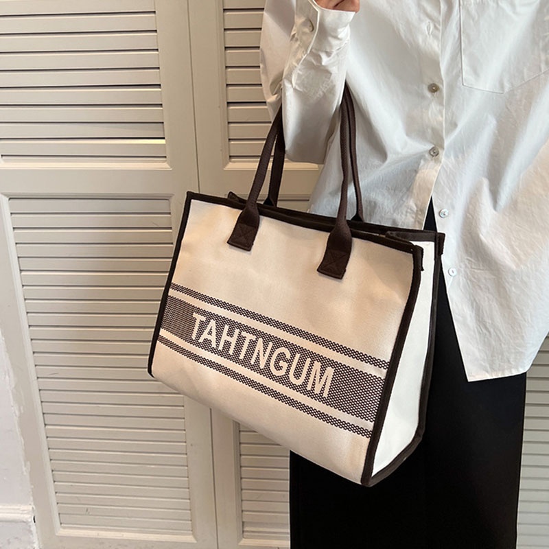Túi tote Đeo Vai Vải canvas Thiết Kế Cỡ Lớn Thời Trang Xinh Xắn Cho Nữ