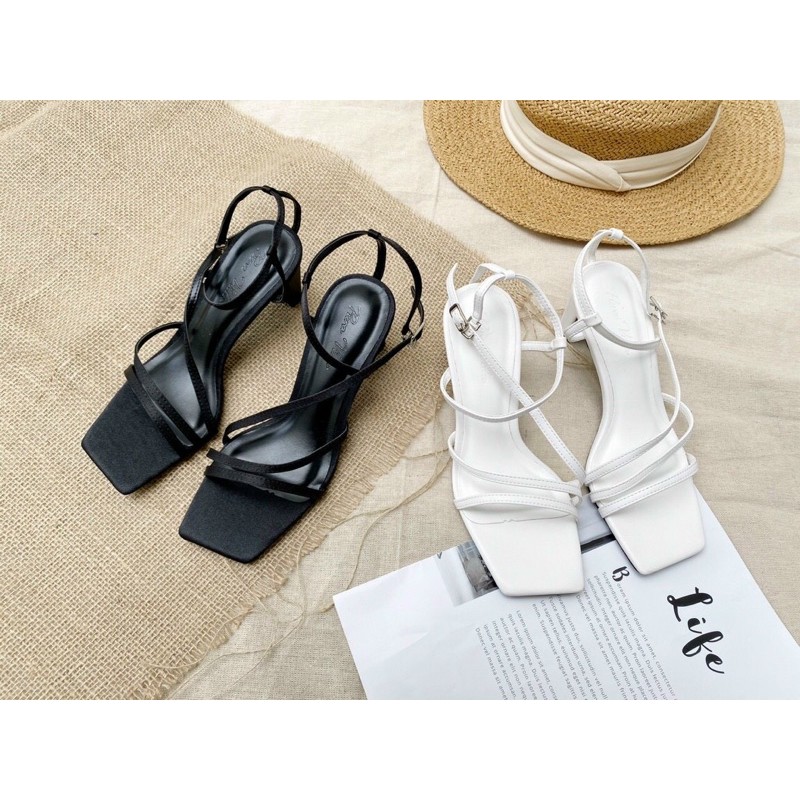 Sandal quai mảnh gót dẹp 7cm