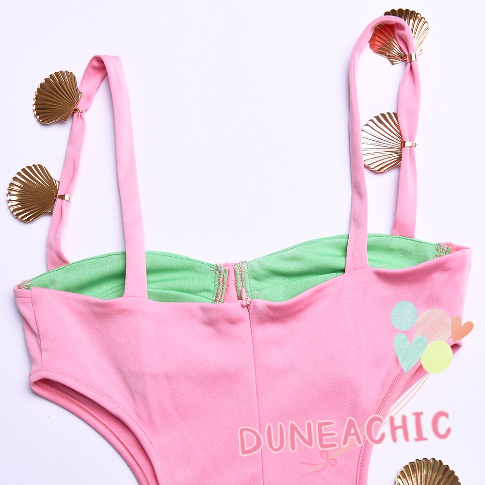 DUNEA Đầm maxi không tay màu tương phản thời trang dành cho nữ