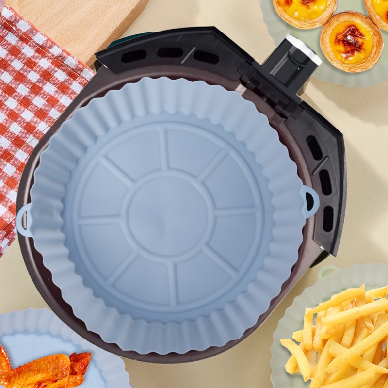 Chảo Nướng Bánh Pizza / Gà Hình Tròn Bằng Silicone Cấp Thực Phẩm Có Tay Cầm / Dụng Cụ Nấu Ăn