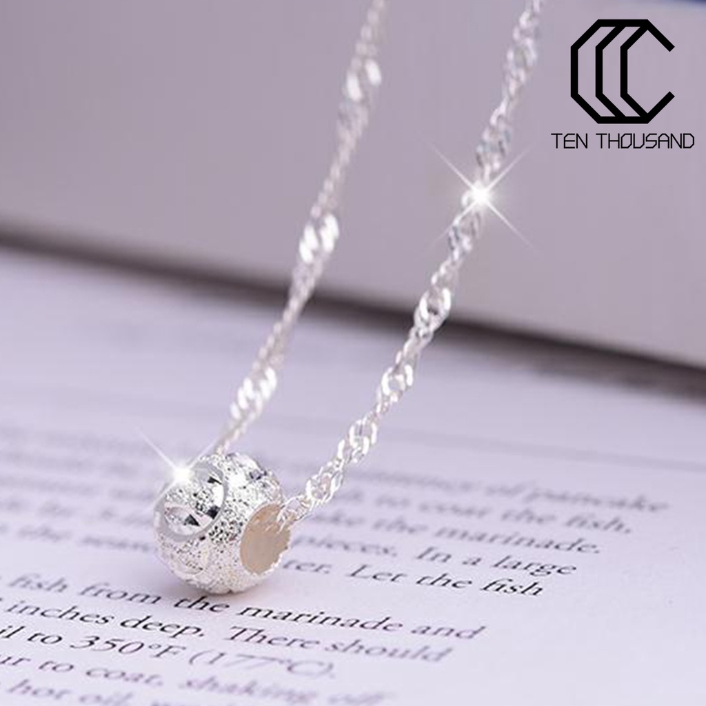 ♋Vòng cổ Bạc May Mắn Đính Hạt Lấp Lánh Dành Cho Nữ