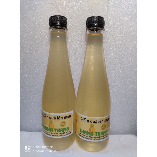 Giấm Táo Mèo, Dứa, Chuối, Xoài hữu Cơ, Lên Men Tự Nhiên ̣̣Thanh Thanh, chai 500ml,  Giàu Vitamin, Đẹp Da, Chua Dịu