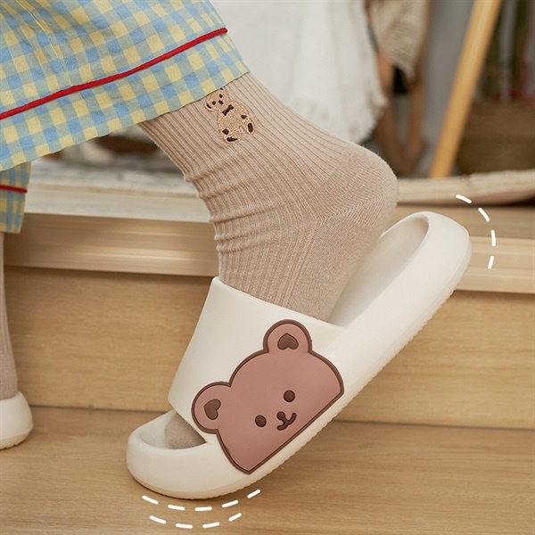 Dép Quai Ngang Hình Gấu, Mặt Người Hoạt Hình Dễ Thương hàng nhập nội địa trung , Dép Unisex Nam Nữ Quai Ngang Dễ Thương